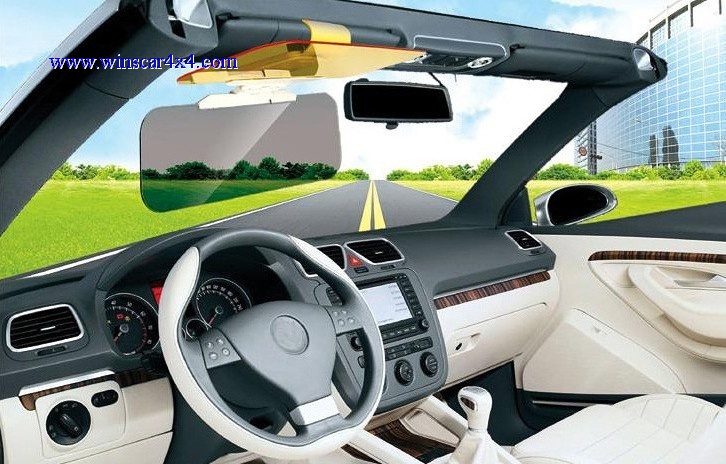 Sun Visor Mirror/Sunglasses and Night Driving Glass