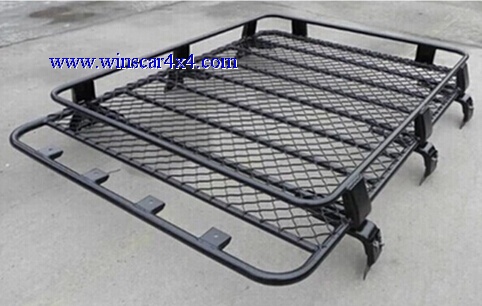 Black Powder Coated Steel Roof Rack with Roof Bar 180x125cm